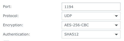 OpenVPN DSM Settings